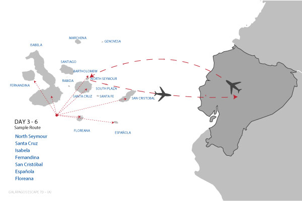 GALáPAGOS ESCAPE 6 A - 6 Days Cruise