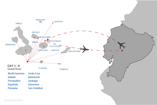 EXPLORING GALAPAGOS - 10 DAYS LAND & CRUISE - 8 Days Cruise