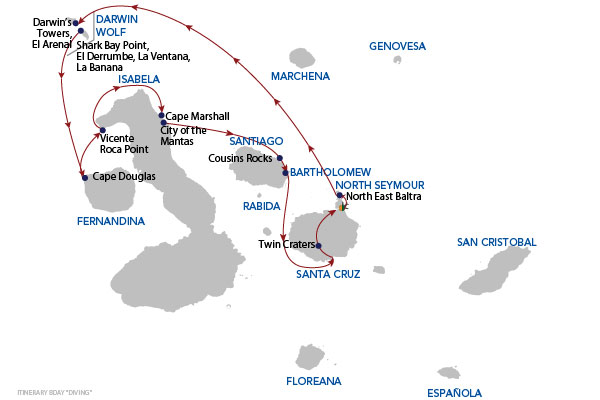 DIVING ITINERARY - 8 Days Cruise